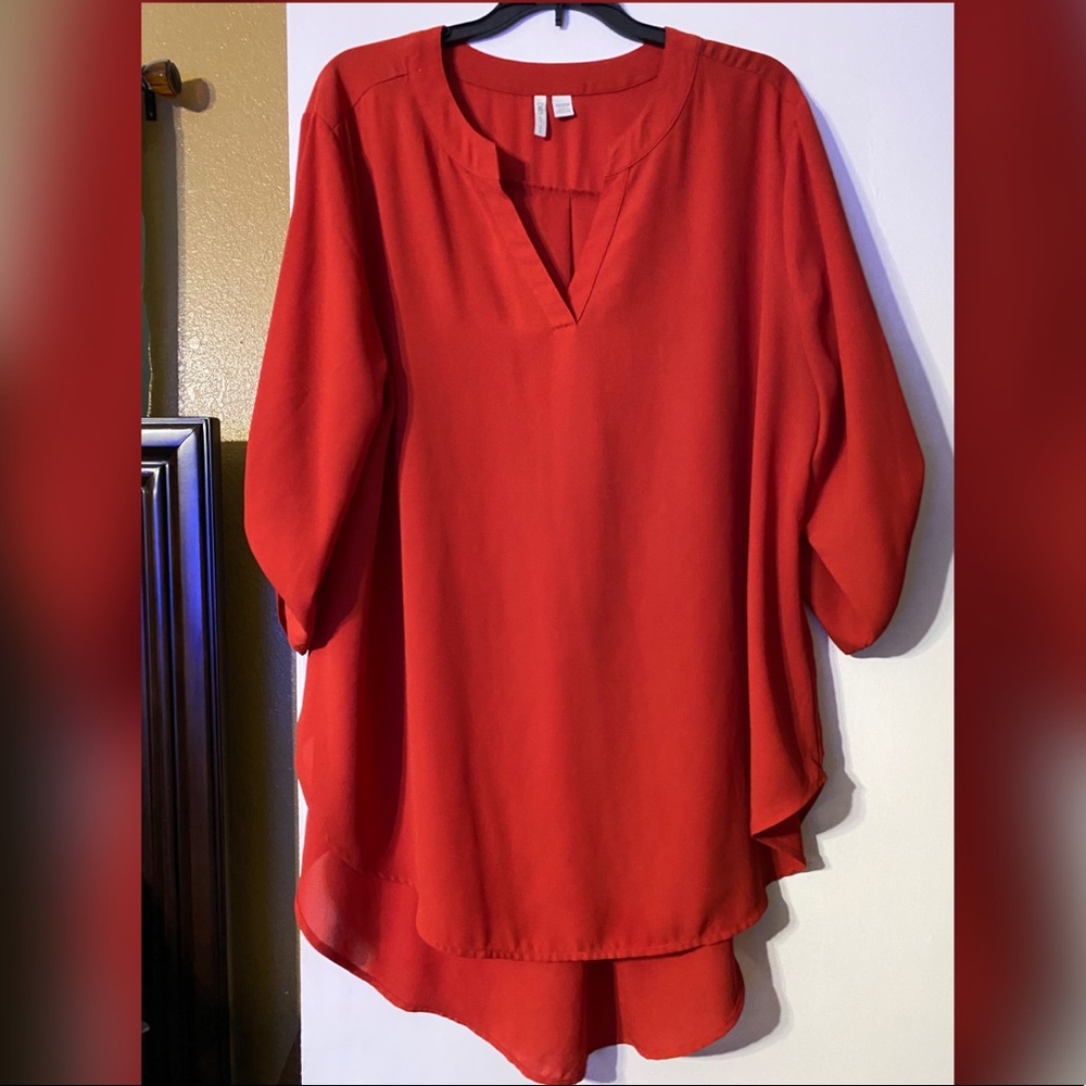 Red Long Sleeve Blouse